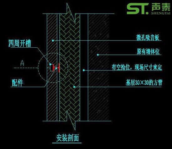 微孔吸音板設(shè)計及安裝節(jié)點大樣(圖2)